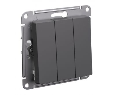 Выключатель 3-клавишный, сх.1+1+1, 10АХ, механизм Systeme Electric AtlasDesign Базальт ATN001431