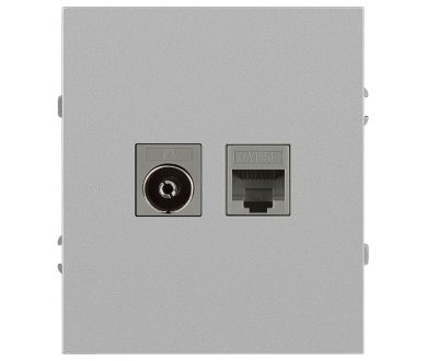 Розетка Эра Arktik 16-3110-03 комбинированная RJ45+TV алюминий Б0070496