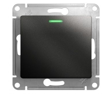 Переключатель 1-клавишный с подсветкой сх.6а, 10АХ Systeme Electric Glossa Антрацит GSL000763