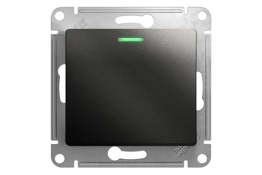 Переключатель 1-клавишный с подсветкой сх.6а, 10АХ Systeme Electric Glossa Антрацит GSL000763