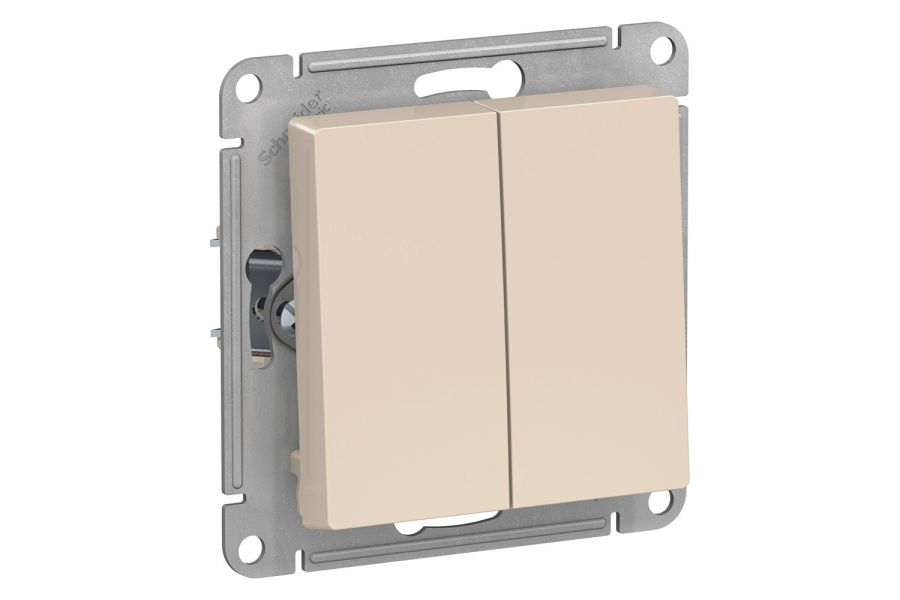 Выключатель 2-клавишный с самовозвратом, сх.5, 10АХ Systeme Electric AtlasDesign ATN000217