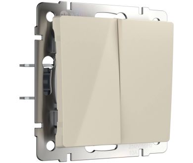 Выключатель двухклавишный проходной Werkel слоновая кость W1122003 4690389155628