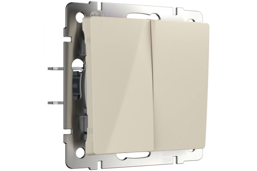 Выключатель двухклавишный проходной Werkel слоновая кость W1122003 4690389155628