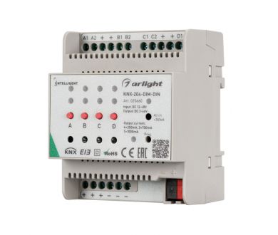 Диммер Arlight KNX-204-Dim-Din (12-48V, 8x0.35/4x0.7/2x1A) 025660