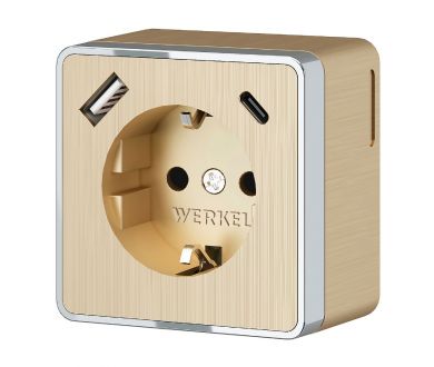 Розетка с заземлением, шторками и USB тип A+C Werkel Gallant W5071710 4690389179631 a057703