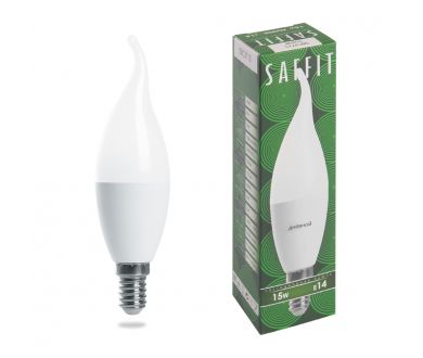 Лампа светодиодная Saffit SBC3715 Свеча на ветру E14 15W 6400K 55208