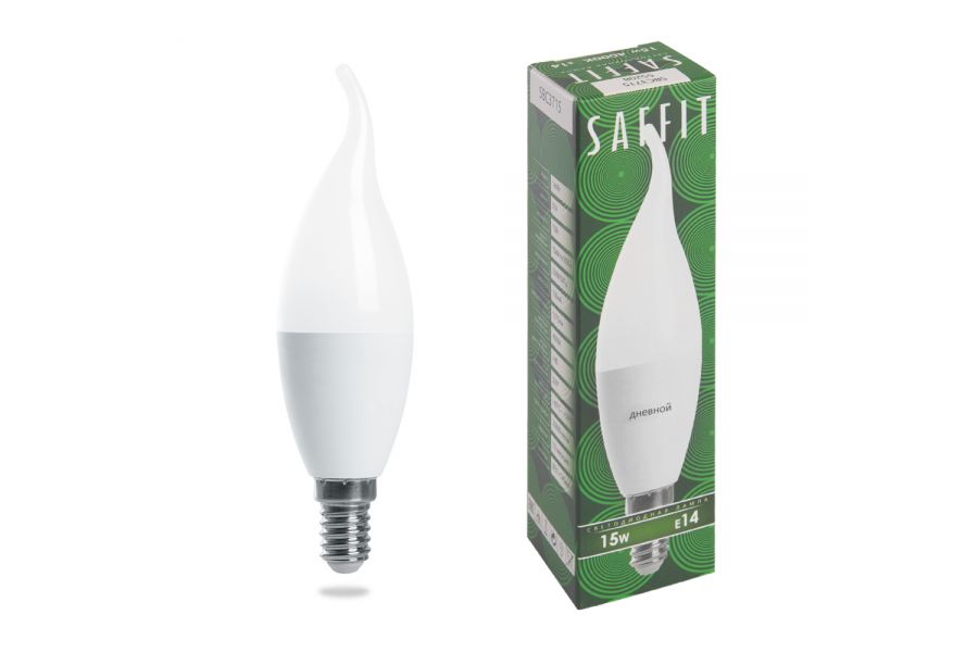 Лампа светодиодная Saffit SBC3715 Свеча на ветру E14 15W 6400K 55208