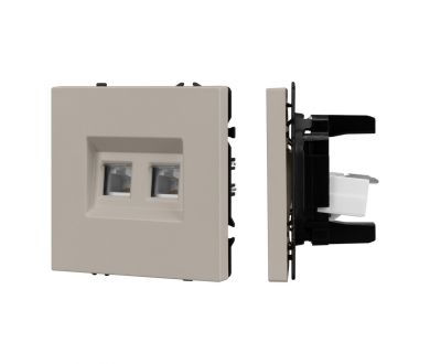 Розетка телефонная двойная софт-тач кашемир Arlight SCT-MTL2-SFPL-CA (2хRJ-11, 4C) 061889(1)