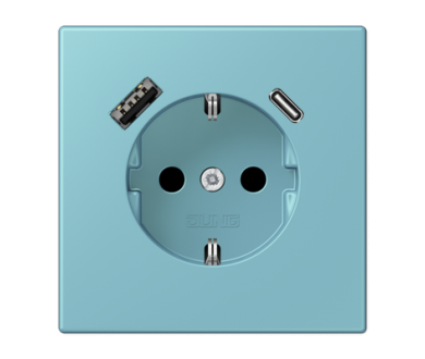 Купить Розетка 2K+З USB Typ AC Jung LC1520-15CA213 Розетка 2K+З USB Typ AC Jung LC1520-15CA213