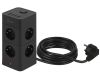 Сетевой фильтр ЭРА TWR-8es-1,5m-4USB-B башня с защитой заземлением с выключателем 8 розеток+4xUSBA+C 1,5м 16А черный Б0069072