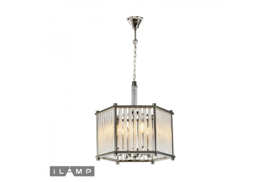 Подвесная люстра iLamp Rich P9509-4 Nickel