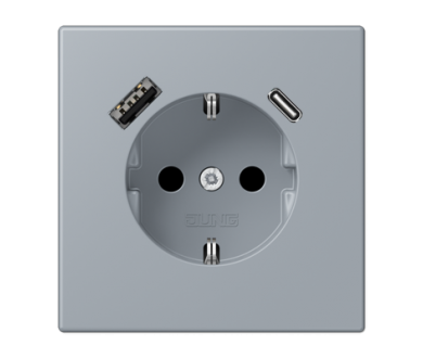 Купить Розетка 2K+З USB Typ AC Jung LC1520-15CA257 Розетка 2K+З USB Typ AC Jung LC1520-15CA257