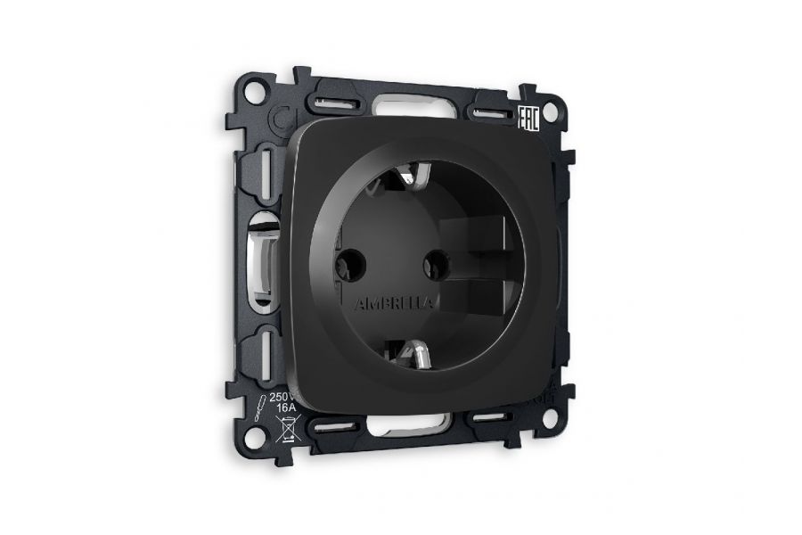 Комплект механизма розетки с/з на винтовых зажимах Ambrella Volt Omega MO806010