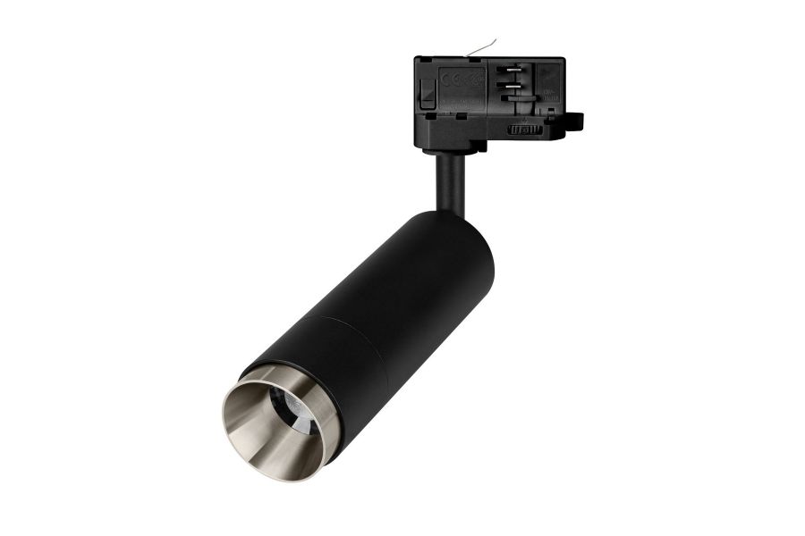 Трековый трехфазный светильник Arlight LGD-GESTIA-TRACK-4TR-R51-10W Day4000 (BK-NI, 25-50 deg, 230V) (IP20 Металл) 059384