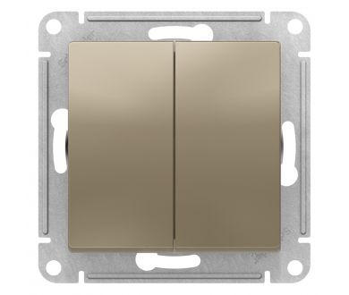 Переключатель 2-клавишный перекрестный, 2 x сх. 7, 10АХ Systeme Electric AtlasDesign Шампань ATN000573