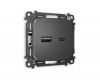 Комплект механизма розетки 2USB A+C 20W (быстрая зарядка) Ambrella Volt Omega MO661010