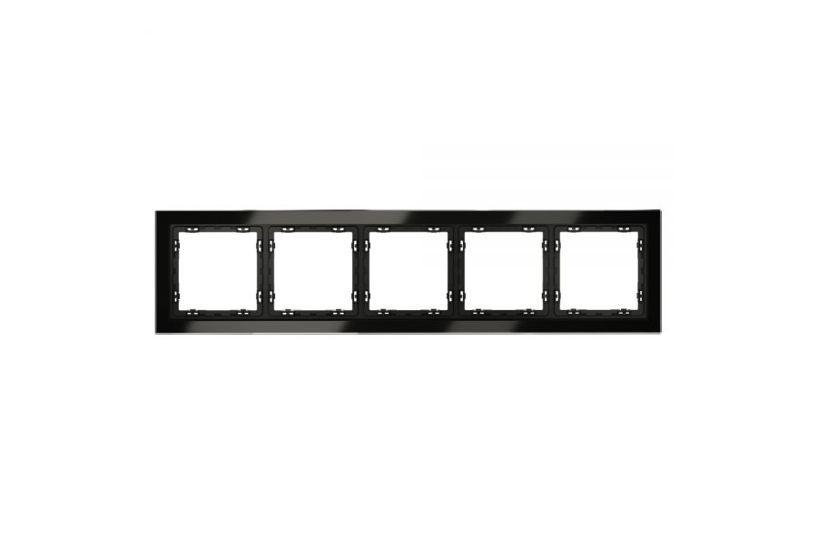 Рамка на 5 постов Voltum S70 VLS110508 (черный,стекло)