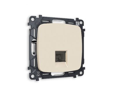 Комплект механизма телефонной розетки RJ-11(4P4C) со шторкой Ambrella Volt Omega MO332030
