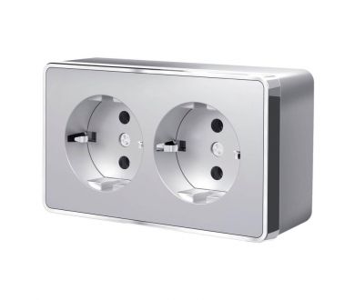 Розетка двойная с заземлением Werkel Gallant серебряный W5072106 4690389167188
