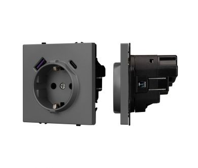 Купить Механизм розетки с USB зарядкой Arlight SCT-NOBE-MUAC-SFPL-GR (230V, 16A) 054287 Механизм розетки с USB зарядкой Arlight SCT-NOBE-MUAC-SFPL-GR (230V, 16A) 054287