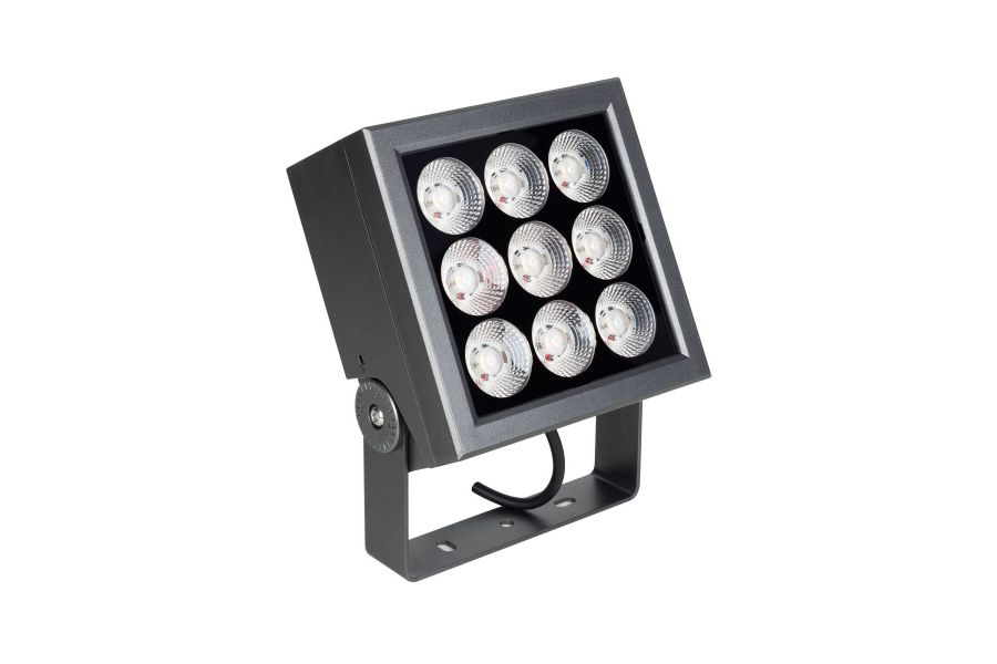 Прожектор Arlight KT-BLOCK-S185x185-36W RGBW-Day (Графит, 15x60 deg, 24V, DMX512) (IP66 Металл) 066391