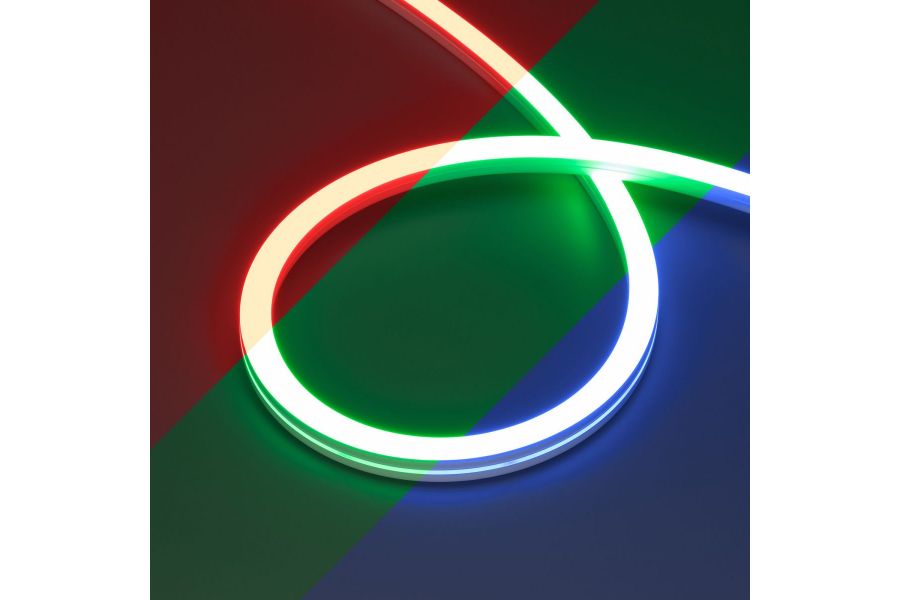Светодиодная лента герметичная Arlight MOONLIGHT-PRO-SIDE-X360-16x16mm 24V RGB (12 W/m, IP67, 10m, wire x2) (Вывод боковой) 054958