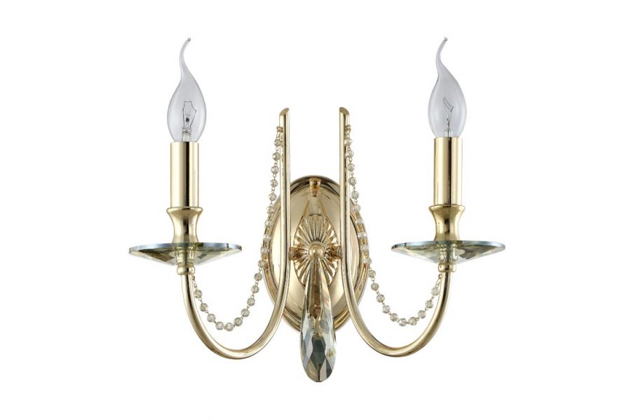 Бра Crystal Lux Victoria AP2 Gold/Amber