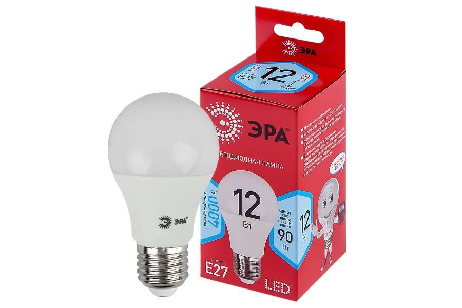 Лампа светодиодная Эра E27 12W 4000K LED A60-12W-840-E27 R Б0049636
