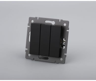 Механизм выключателя трехклавишный непроходной Arlight SWT-MK03-PL-BK-V (250V, 10A) 049897