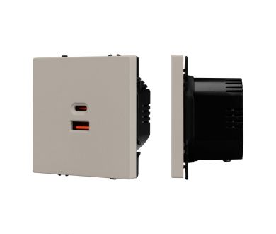 USB Розетка тип A+C софт-тач кашемир Arlight SCT-MUAC-SFPL-FC-CA (65W, QC3) 059446(1)