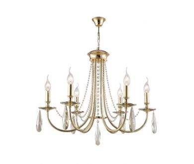 Подвесная люстра Crystal Lux Victoria SP6 Gold/Amber
