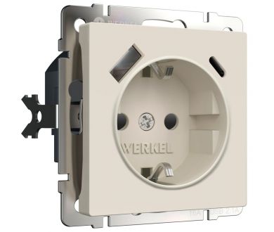 Розетка с/з со шторками и USB тип A+C Werkel W1171762 4690389213274 a069611