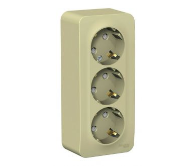 Розетка 3-ая с/з со шторками, изолир. пластина 16А, 250В Systeme Electric Blanca наруж Беж BLNRA011317