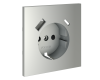 Накладка для розетки с заземлением и защитными шторками, с USB A+C Voltum S70 (сталь) VLS001005