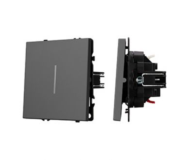 Выключатель звонковый 1 кл подсветка софт-тач серый базальт Arlight SWT-MKR1-SFPL-L-GR (250V, 10A) 061736(1)