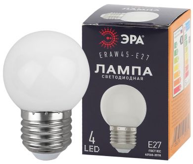 Лампа светодиодная Эра E27 1W 3000K ERAW45-E27 Б0049577