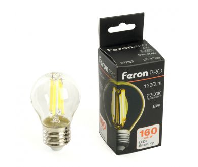 Лампа светодиодная Feron LB-1708 E27 8W 2700K 51253