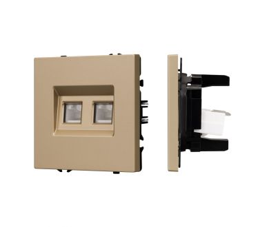 Механизм сдвоенной телефонной розетки Arlight SCT-NOBE-MTL2-SFPL-GD (RJ-11, 4C) (Золотой песок) 054310