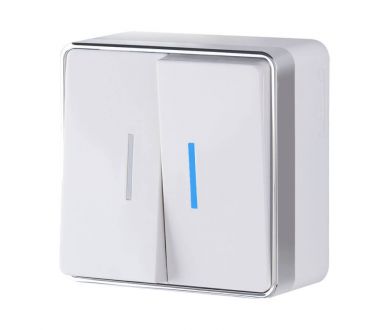 Выключатель двухклавишный с подсветкой Werkel Gallant белый W5020101 4690389164170