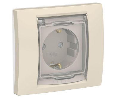 Розетка Schneider Electric Unica New с/з со шторками NU003744