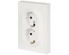 Розетка Эра Galaxy 15-2105-08 с заземлением двойная 2X2P+E Schuko со шторками IP20 16А-250В белый матовый Б0070711