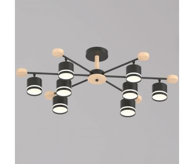 Люстра на штанге Reluce 78730-0.3-08 GX53 BK+WOOD