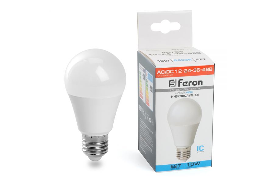 Лампа светодиодная низковольтная Feron LB-192 Шар E27 10W 6400K 48732
