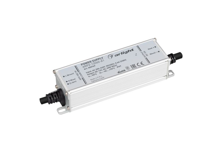 Блок питания Arlight ARPV-12060-A1 (12V, 5.0A, 60W) (IP67 Металл) 050769
