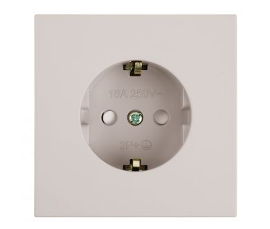 Розетка 1-местная с защитной шторкой с/з (механизм) Stekker Мия 250В 16А RST16-3110-08 пудровый жемчуг 50484