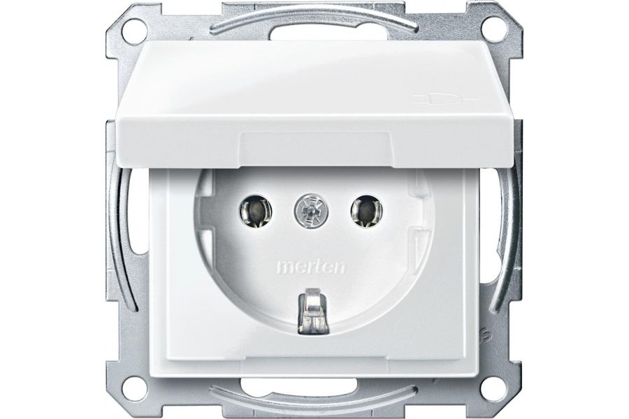 Розетка с крышкой Schneider Electric Merten MTN2311-0319