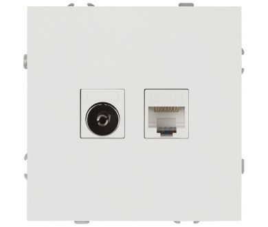 Розетка ЭРА Galaxy 15-3110-01 комбинированная RJ45+TV IP20 белый Б0070776