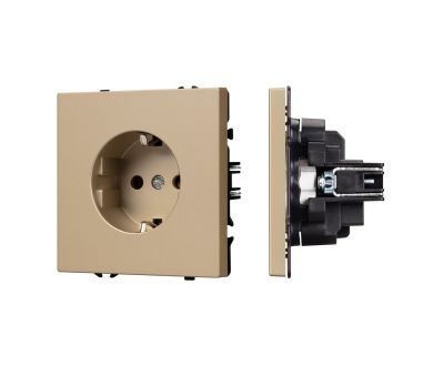 Розетка зк со шторками софт-тач золотой песок Arlight SCT-MEU-SFPL-GD (250V, 16A) 054278(1)