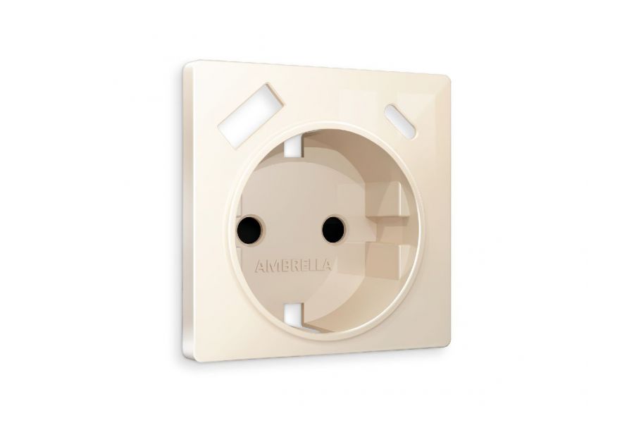 Лицевая панель для розетки с/з со шторками 2USB A+C Ambrella Volt Alfa AP3100