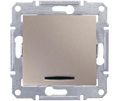 Выключатель кнопочный с синей подсветкой Schneider Electric Sedna 10A 250V SDN1600168